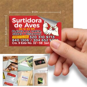 Etiquetas Adhesivas Plastificadas Brillantes Full Color para Empaques, Cajas, Envases y Superficies plásticas, vidrio, madera, cartón, papel en Bogotá y Colombia