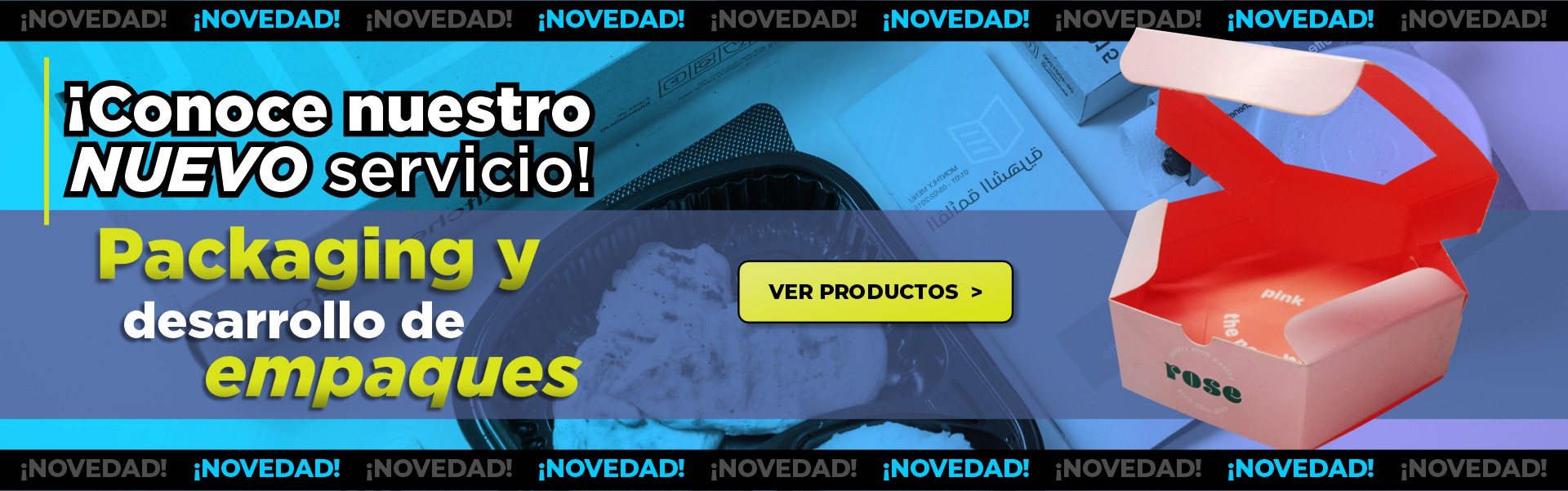 Somos expertos en diseño y desarrollo de empaques para la industria alimentaria en ColombiA, Desde cajas y etiquetas hasta papel de alimentos y empaques individuales, diseñamos empaques personalizados que reflejan la identidad de tu marca y protegen tus productos