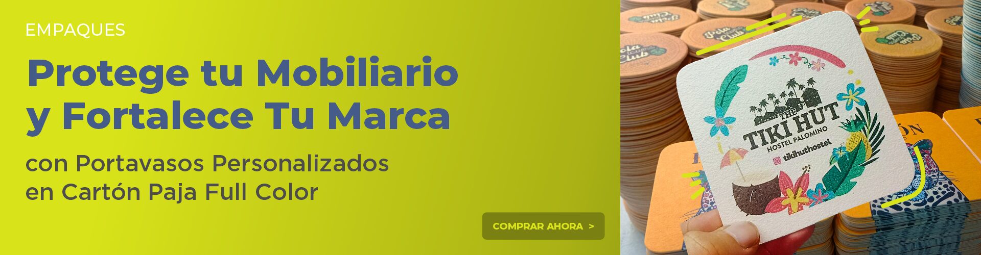 Los portavasos más vendidos de Bogota y Colombia, fabricamos portavasos en cartón paja con tu logo para tu restaruante, bar, grastrobar y negocio de comidas